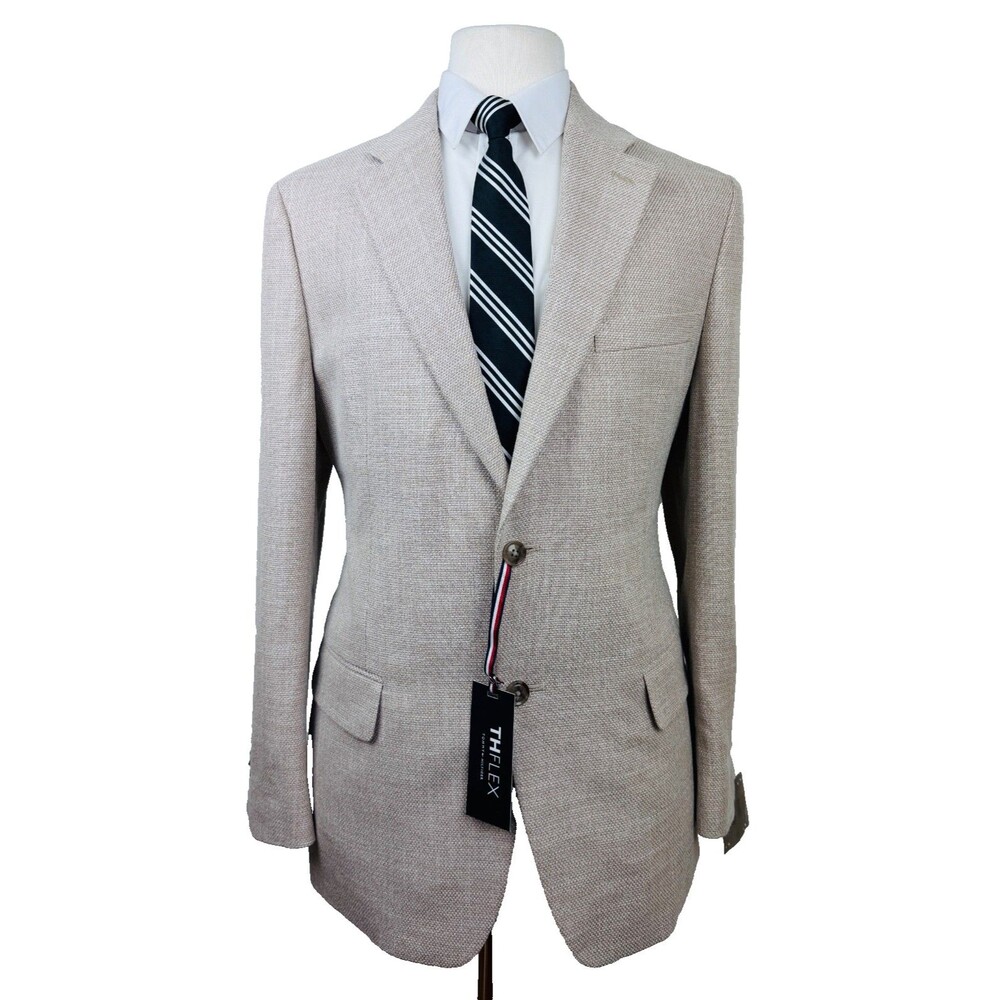 $295 NEW TOMMY HILFIGER MENS 42S TAN SUPER SOFT BLAZER SPORT COAT SUIT JACKET